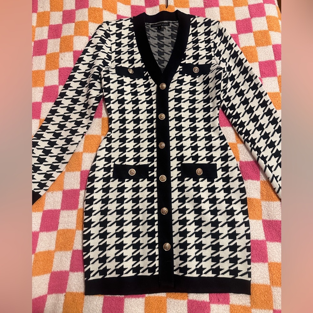 Endless Rose Monochrome Houndstooth Knit